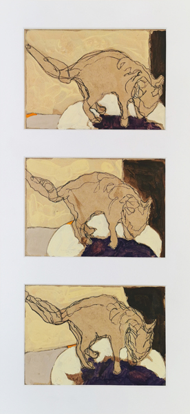 chat posture II - 26x53 -tempera